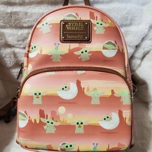 Loungefly Star Wars Grogu Backpack - Pink and Green